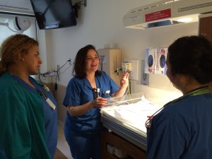 Nicole Geller (center) on the ward in New York City.