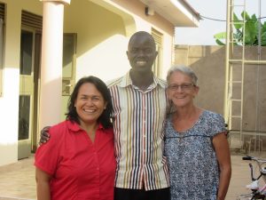 Starting from the left: Genevieve Evenhouse, Amos Drasiku, and Janet Gross