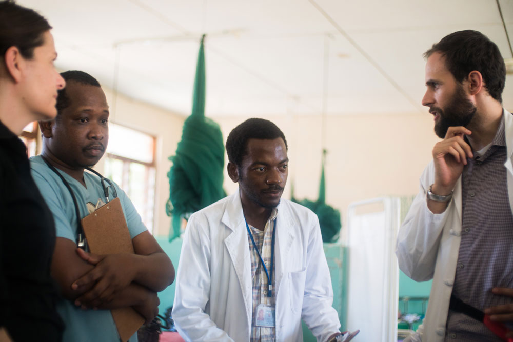 Dr. Jacob Nettleton with colleagues at Mangochi District Hospital, Malawi.