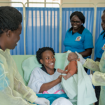 Medical students engaged in a simulation training to enhance their skills in new-born care